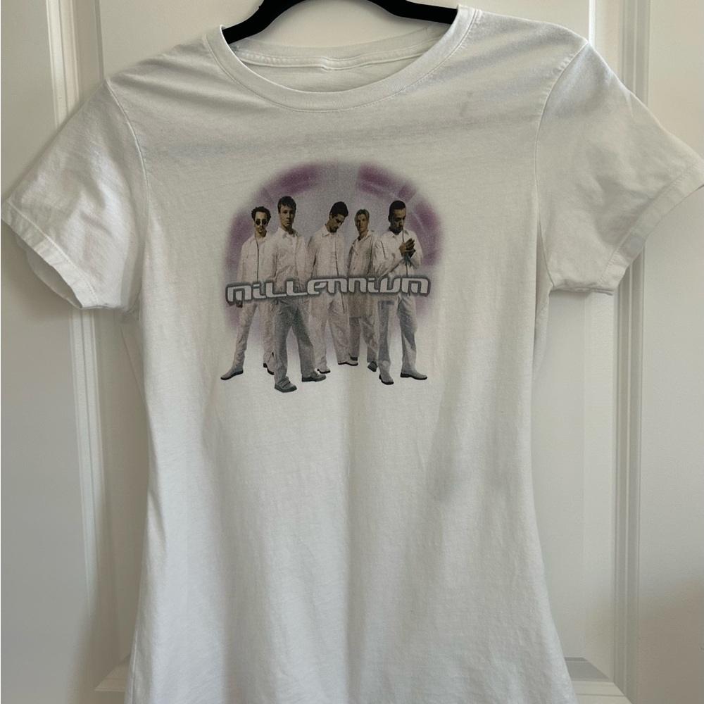White 'Millennium' Boy Band Graphic Tee